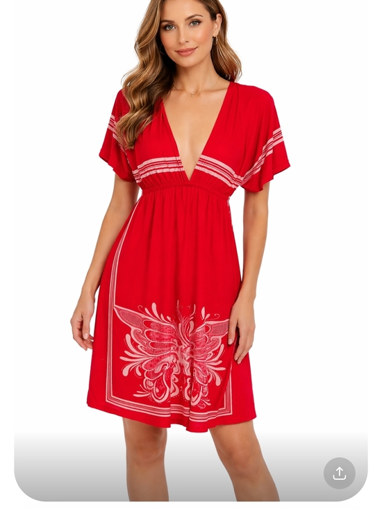 love me forever Dresses & Skirts - Pink V-Neck Floral Print Midi Dress Large Cruise Vacation Beach